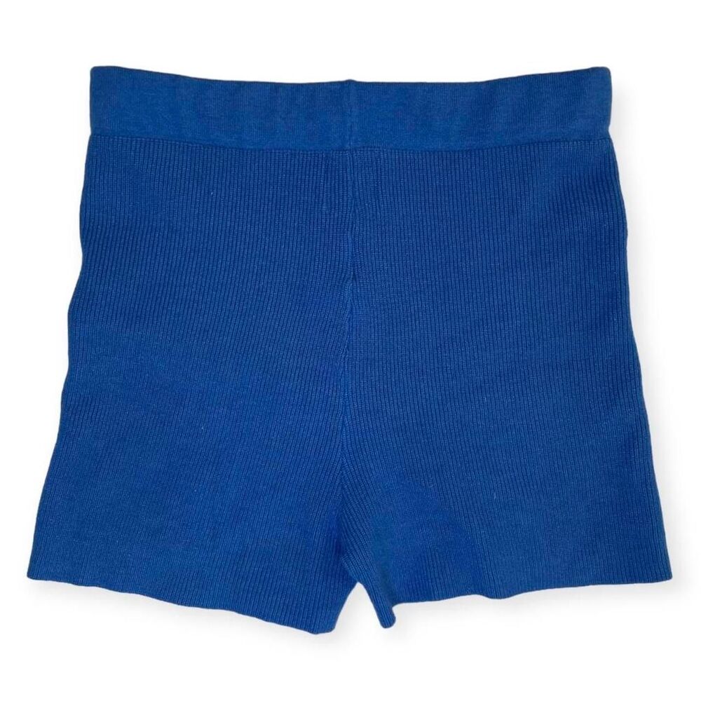 Princess Polly Rorie blue knit micro shorts